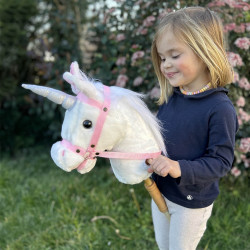 Hobby Horse Licorne avec manche à roulette pour les tous petits Taille S