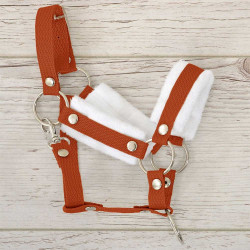 Head collar and lead rope hobby horse Looky series - Chestnut