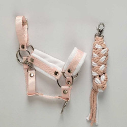 Hobby horse Head collar and lead rope Looky series for hobby horse - Powder pink