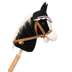 Hobby Horse Noir avec manche à roulette pour les tous petits Taille S