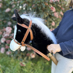 Hobby Horse Noir avec manche à roulette pour les tous petits Taille S