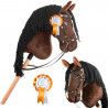 Hobby Horse A3 bay brown with black mane with Bridles, reins, and bit - Jump Star