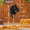 Hobby Horse A3 Black Friesian with Bridles, reins, bit, and fly Veils - Black Star