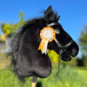 Hobby Horse A3 Black thoroughbred with Bridles, reins and bits - Stormy