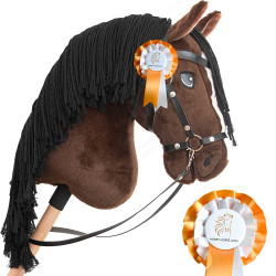 Hobby Horse A3 bay brown with black mane with Bridles, reins, and bit - Jump Star