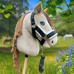 Hobby Horse A3 with Bridle, halter, and Black cap - Perlino