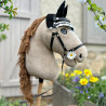 Hobby Horse A3 with Bridle, halter, and Black cap - Perlino