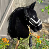 Hobby Horse A3 with Bridles, black head collar and white fly Veils - Stormy