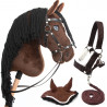 Hobby Horse bay A3 with Bridles, head collar, lead rope, and brown fly Veils - Jump Star