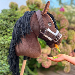 Hobby horse brown head collar