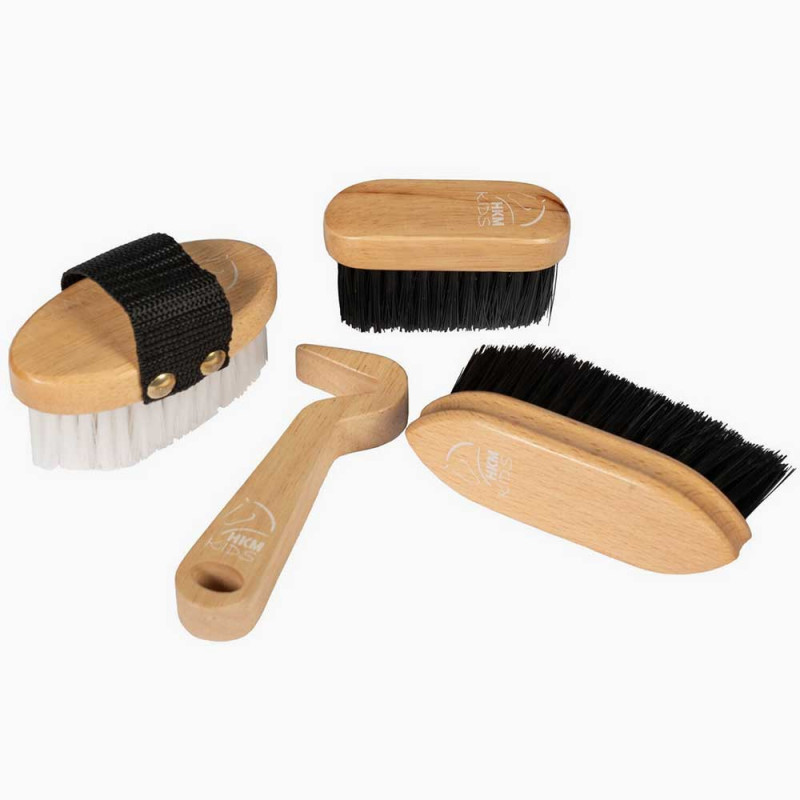 Wooden grooming set for hobby horse - 4 wooden accessories