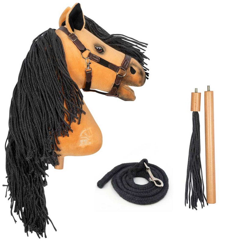 Hobby Horse Buck with halter, lead rope, and removable tail