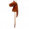 Stick Horse inexpensive chestnut with halter, lead rope, and removable tail.