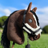 Ensemble d'accessoires Noir et blanc pour Hobby Horse : Licol + Longe + Couverture + Bonnet