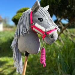 Licol Moumoute Rose  et longe pour Hobby Horse