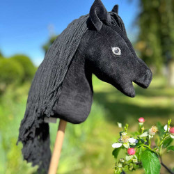 Mini Black Hobby Horse for Children Aged 3 and Up