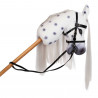 Hobby Horse Domino – Cheval bâton réaliste blanc et noir avec crinière douce