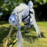 Hobby Horse Domino – Realistic black and white Stick Horse with soft mane