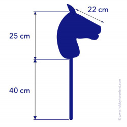 Hobby Horse – Cheval bâton pie alezan A4 avec crinière souple et filet– Jouet équitation