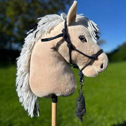 Head collar ethological navy blue + lead rope for hobby horse