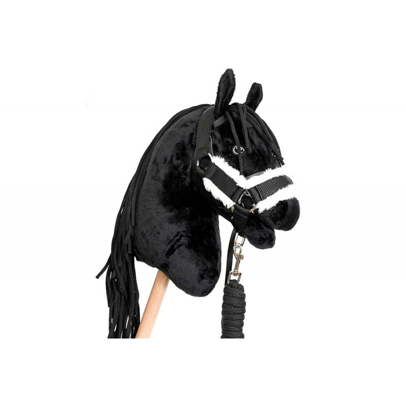 Hobby Horse Palomino pour Hobby Horsing pour Enfants et Adolescents de 7 à  20 Ans- Cheval bâton avec Filet, rênes + Accessoires Bonnet et Licol
