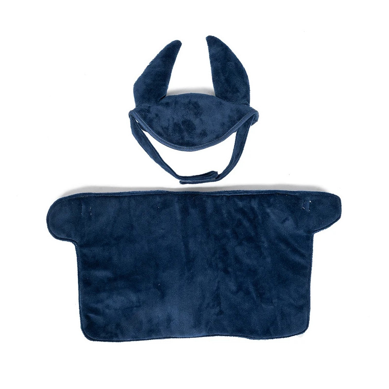 Couverture et bonnet de sortie, bleu marine