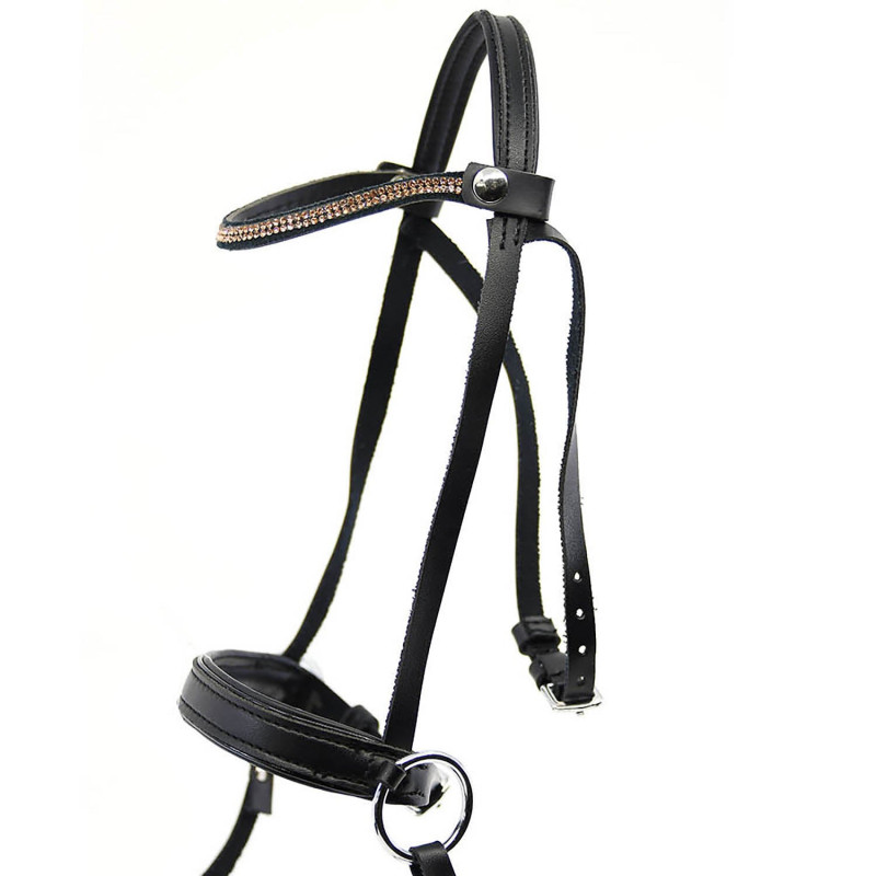 Bridles for Hobby Horse Golden Rhinestones