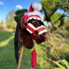 Ensemble de Noël pour Hobby Horse : Bonnet rouge, licol et longe