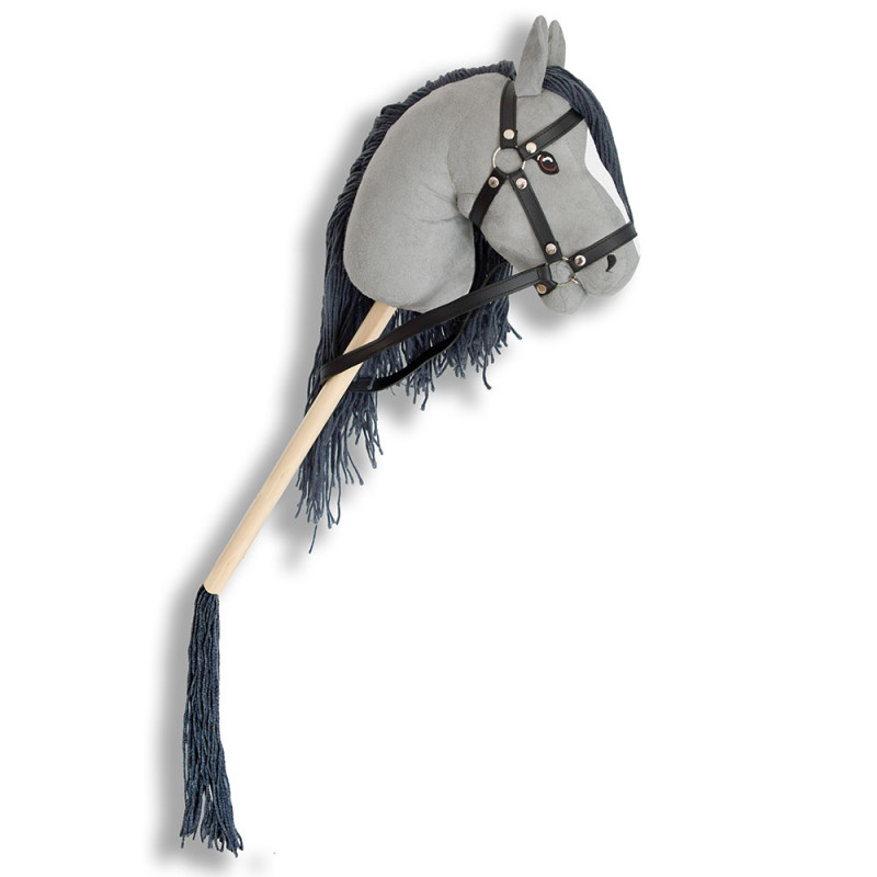 Hobby Horse gris à la longue crinière et queue amovible