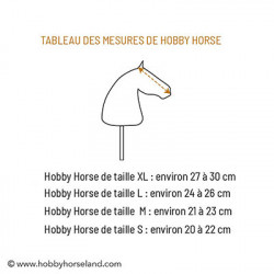 tableau tailles de hobby horse cheval bâton