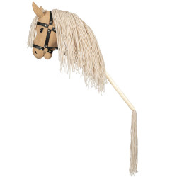 Hobby Horse Palomino à longue crinière et queue amovible - Hobby horse taille A4