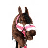 Pack Hobby Horse marron avec licol + longe + bonnet ROSE
