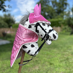Ensemble d'accessoires Rose pour Hobby Horse : Licol moumoute + Longe + Couverture + Bonnet
