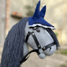 Pack Hobby Horse gris longue crinière et queue amovible + ensemble BLEU