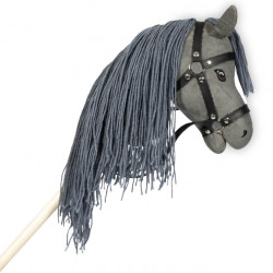 Hobby Horse gris longue crinière et queue amovible