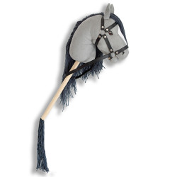Hobby Horse gris longue crinière et queue amovible