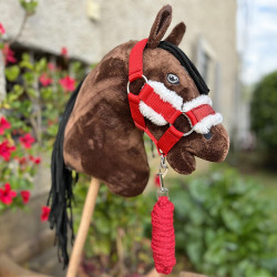 Licol moumoute Rouge pour Hobby Horse + longe rouge