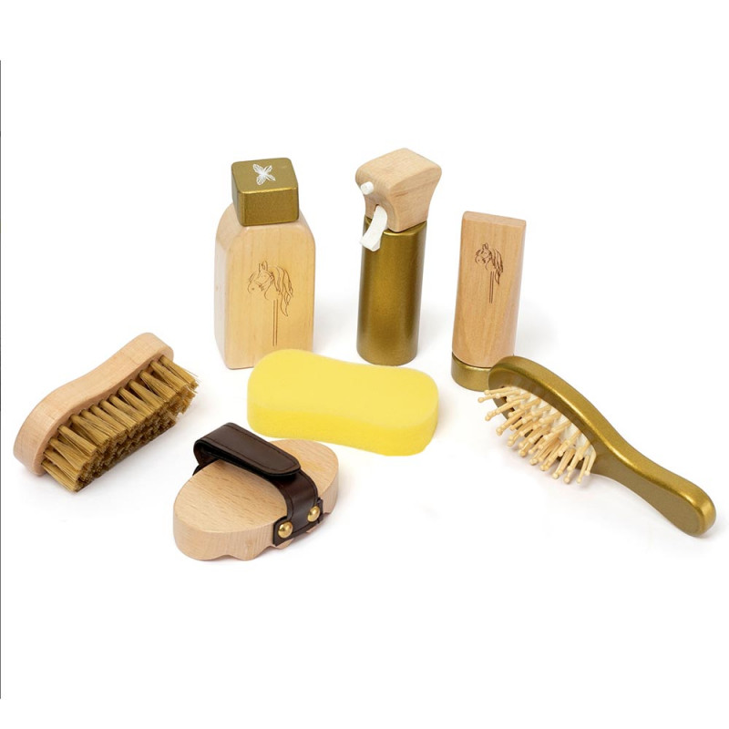 Kit d'accessoires de toilettage en bois pour hobby horse