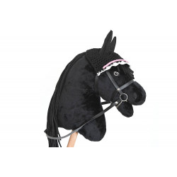 Ensemble d'accessoires Hobby Horse Rose et Noir : licol + longe +