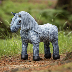 Mini cheval en peluche gris pommelé Sam - Lemieux