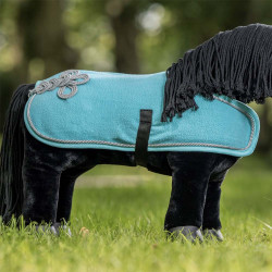 Mini-couverture bleue Azur pour poney toy cheval en peluche Lemieux