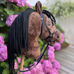 Hobby Horse frison Black Beauty XL + Filet à strass