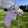 Couverture rose à fleurs pour hobby horse
