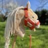 Licol orange et longe pour hobby horse