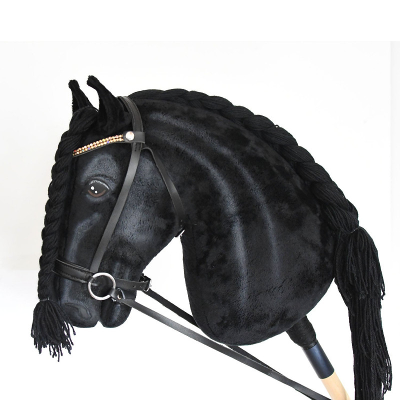 Hobby Horse frison Black Beauty XL + Filet à strass