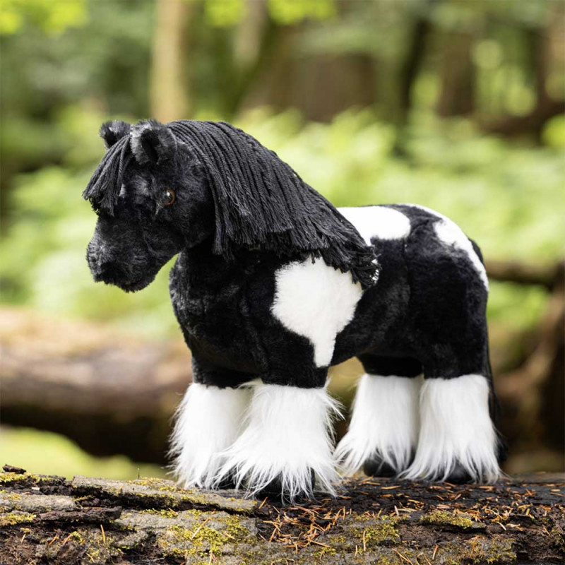 Mini cheval en peluche pie noir Razzle - Lemieux