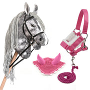 Hobby horse gris avec accessoires rose pas chers