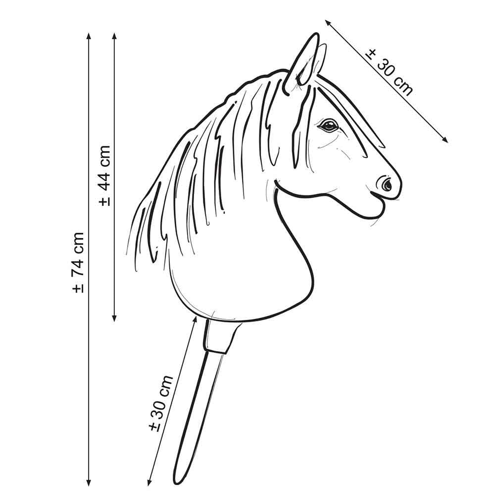 Hobby Horse Frison Noir Black Star - Cheval Bâton Complet Avec Accessoires Pour Enfants Et Ados