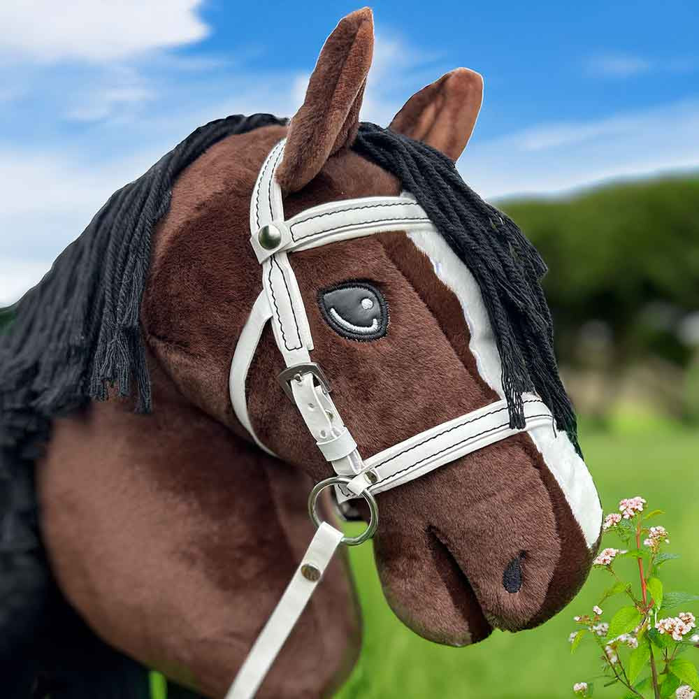 Filet bridon éthologique Blanc pour hobby horse