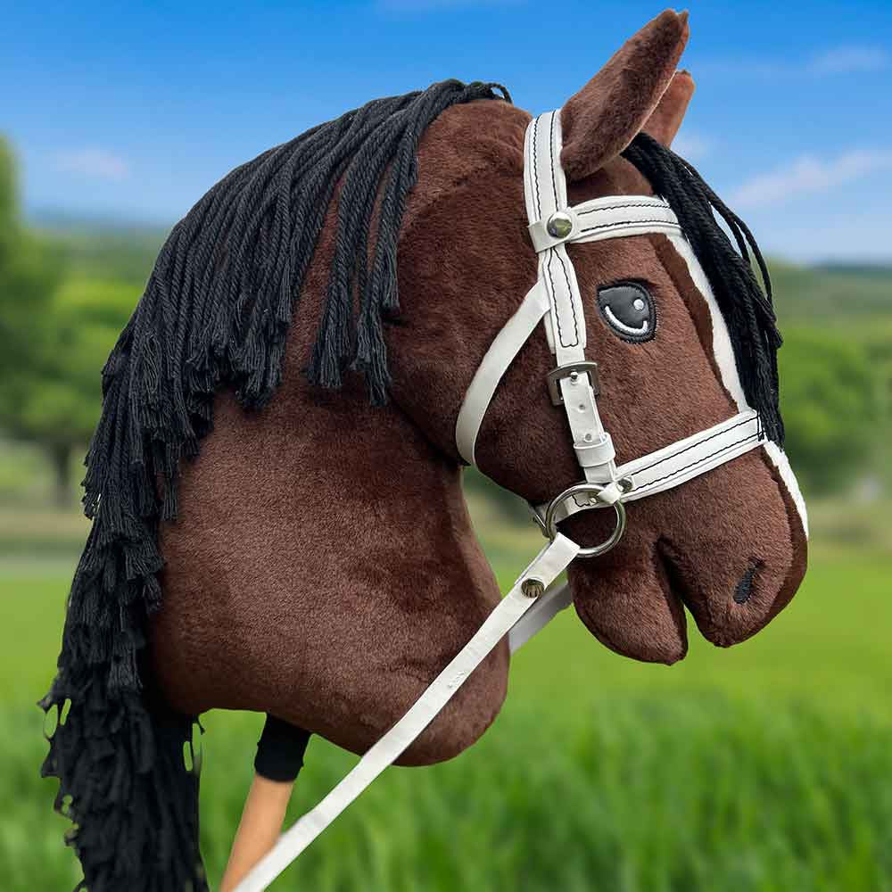 Filet bridon éthologique Blanc pour hobby horse